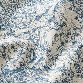 Decostof Canvas Toile de Jouy 280 cm – blauw, 