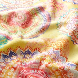 Outdoorstof Canvas Mandala – lichtgeel, 