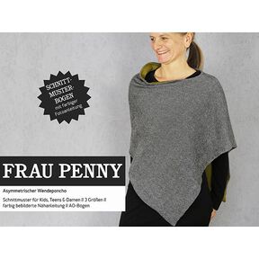 MEVROUW PENNY Asymmetrische omkeerbare poncho | Studio Schnittreif | Eén maat, 