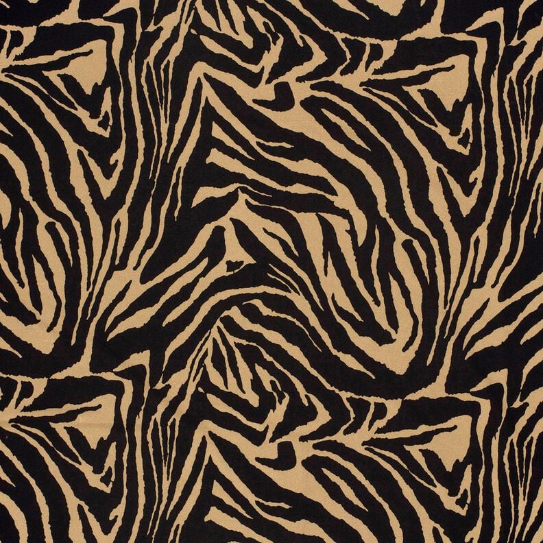 Viscosejersey Zebraprint – mocca/zwart, image number 1