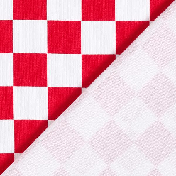 Katoenjersey Schaakbord [18 mm] – licht rood/wit,  image number 4