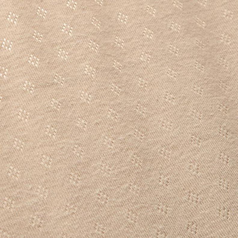Fijngebreide jersey met gaatjesmotief – beige,  image number 3