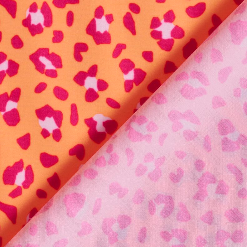 Badpakstof luipaardprint – perzik sinaasappel/intens roze,  image number 4