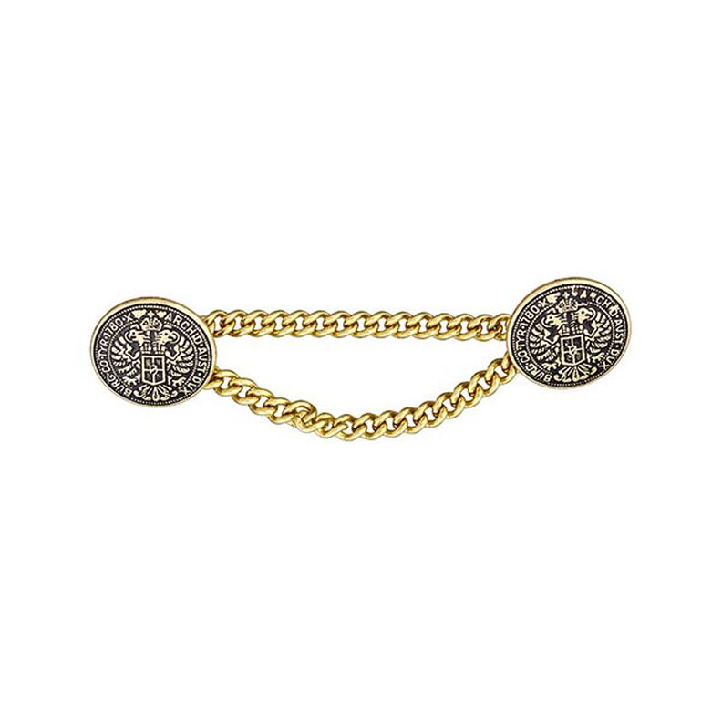 Metalen knopenset met ketting - goud metalen,  image number 1
