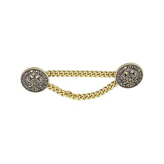 Metalen knopenset met ketting - goud metalen, 