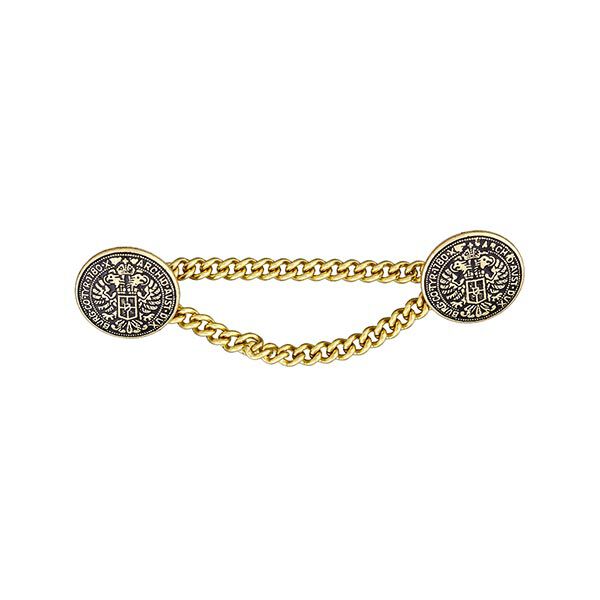 Metalen knopenset met ketting - goud metalen,  image number 1