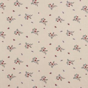 GOTS Katoenjersey verspreide bloemen | Poppy Fabrics – amandel, 
