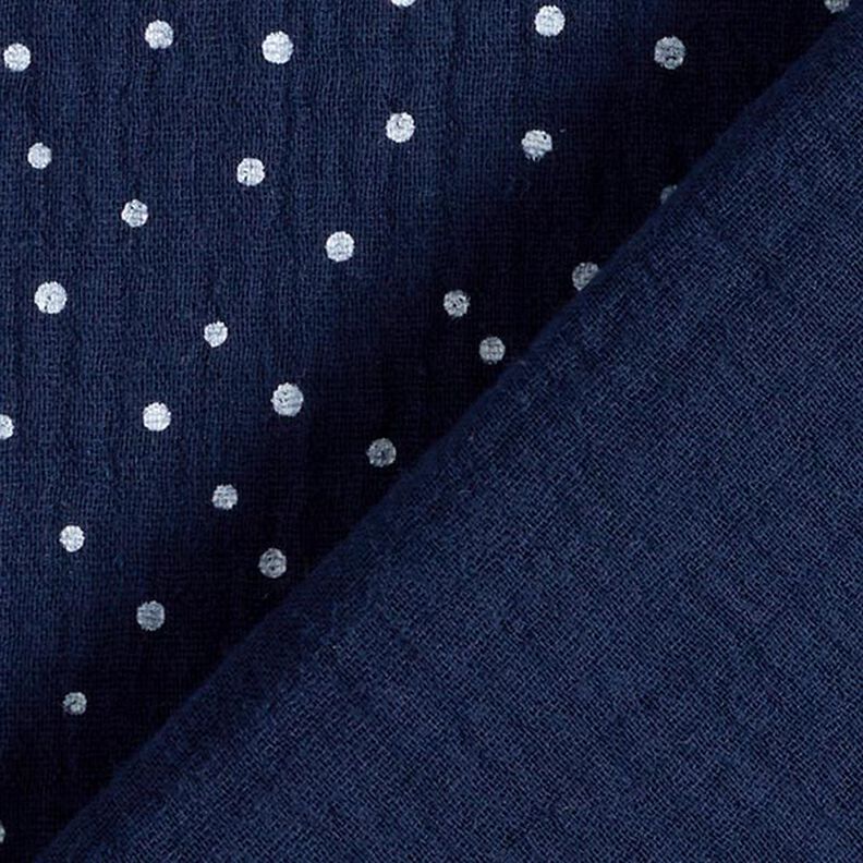 Mousseline/dubbel gehaakte stoffen Stippen – marineblauw/wit, image number 4