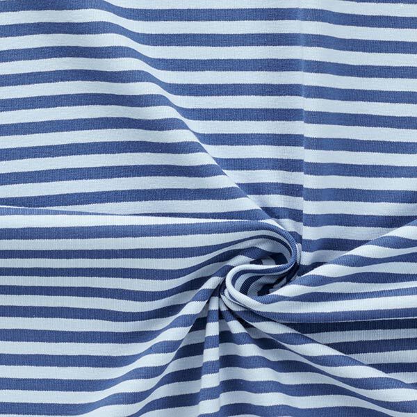 Katoenjersey smalle strepen – jeansblauw/lichtblauw,  image number 3