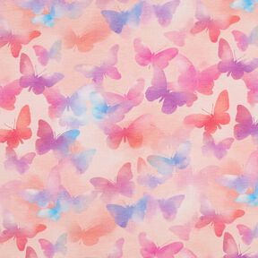 Katoenjersey Kleurrijke vlinders Digitaal printen | Poppy Fabrics – roos/blauw, 