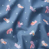 Katoenpopeline Gemaskerd bal van de vogels – blauwgrijs,  thumbnail number 2