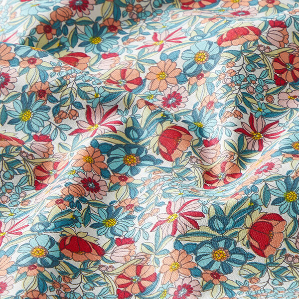 Katoenen stof Cretonne Bloemen – roze, image number 2