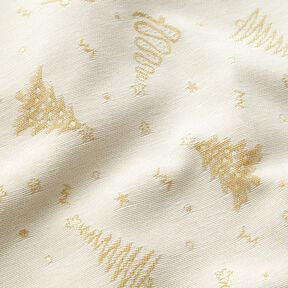 Decostof Jacquard Lurex Dennenboom – lichtbeige/goud, 