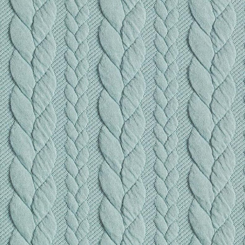 Jerseyjacquard cloqué kabelsteekpatroon – mint,  image number 1