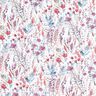 Decostof Katoenpopeline Wilde bloemen – purper/petroleum,  thumbnail number 1