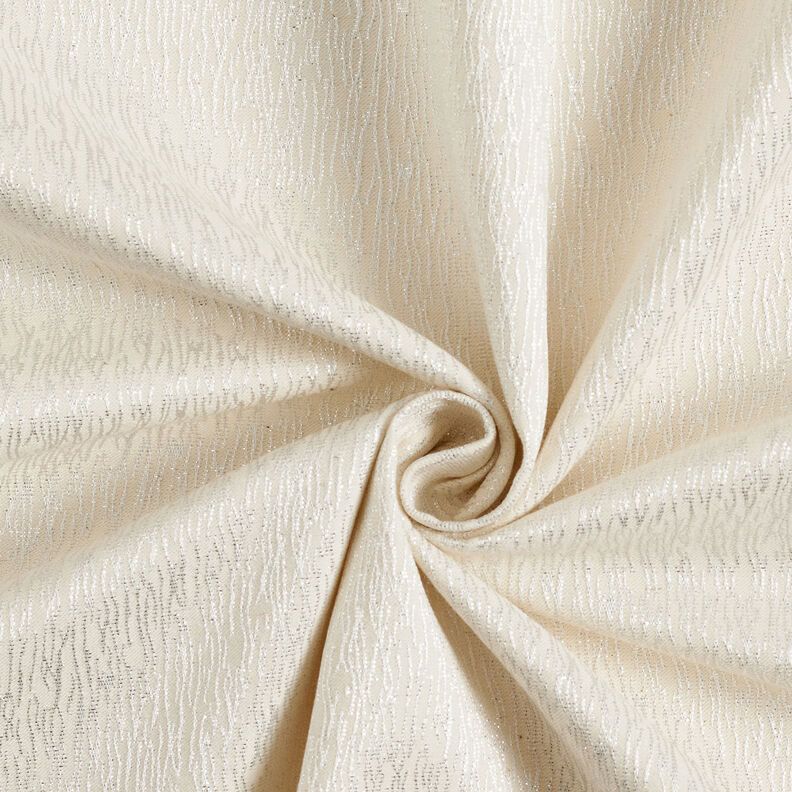 Kledingsjacquard glinsterende kronkelende lijnen – wit/zilver,  image number 4