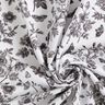 Viscosestof Bloemen en vlinders – wit/zwart,  thumbnail number 3