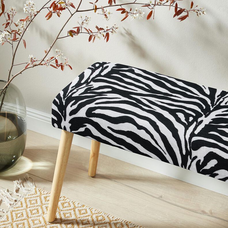 Bekledingsstof Jacquard Zebra – wit/zwart, image number 8