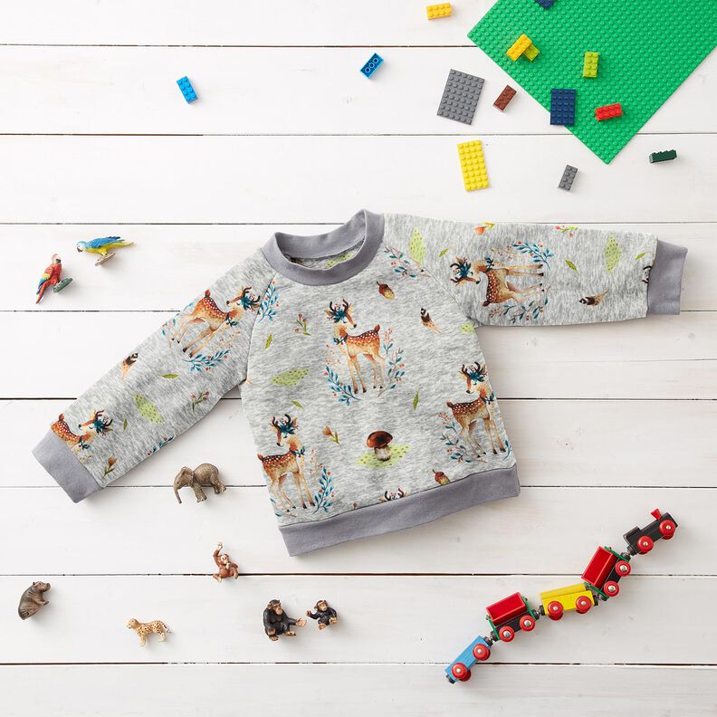 Alpenfleece Romantisch hert – zilvergrijs/natuur,  image number 5