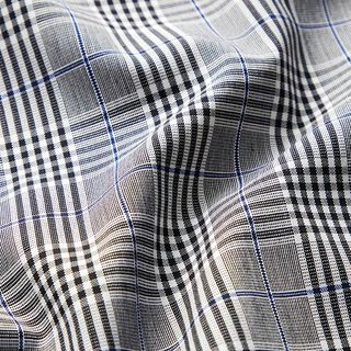 Broekenstof Schotse ruit stretch – grijs/koningsblauw, 