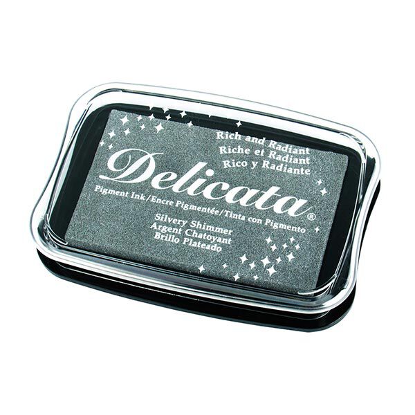 Delicaat metallic stempelkussen – zilver, image number 1