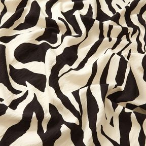 Viscose crêpe zebrapatroon – zwart/ivoor, 