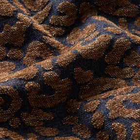 Broekstof denimlook luipaardprint – middelbruin/nachtblauw, 