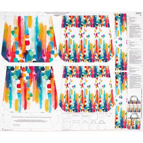 Tassen Panel Canvas kleurrijke penseelstippen – wit, 