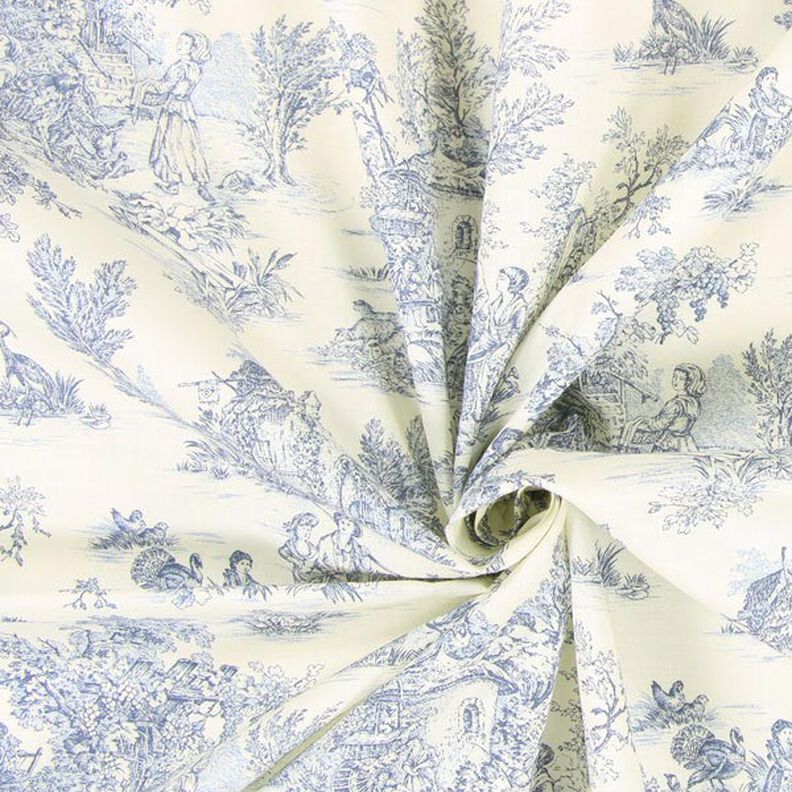 Katoenen stof Mini Pastorale 280 cm – blauw,  image number 2