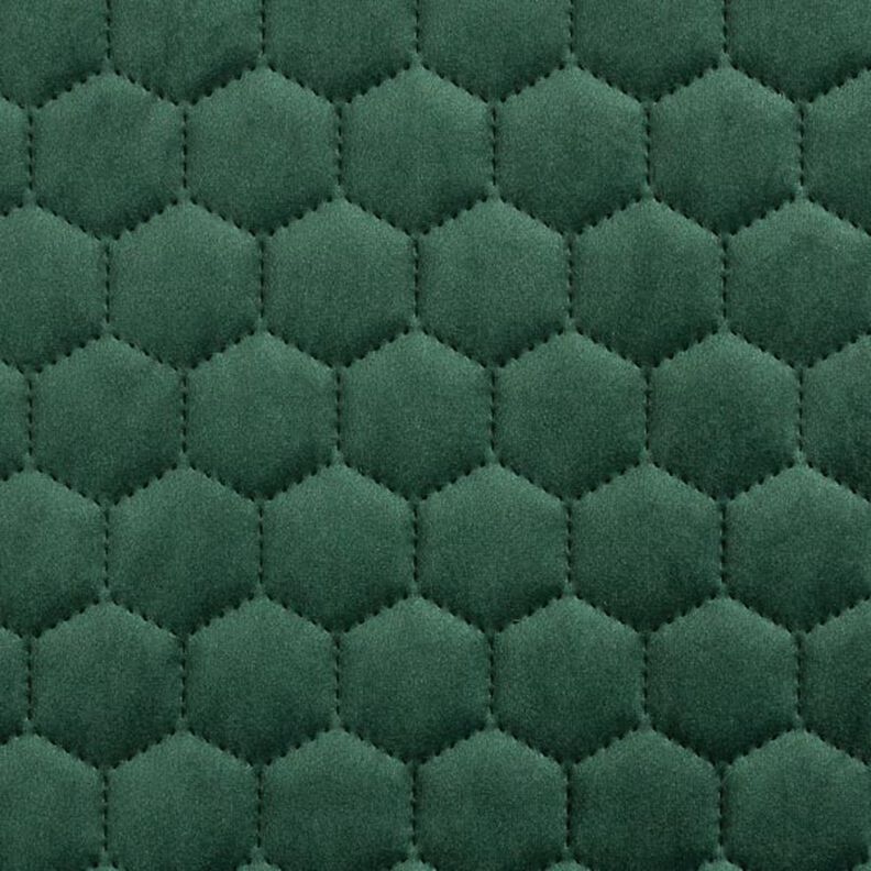 Bekledingsstof doorgestikte fluwelen honingraten – donkergroen,  image number 1