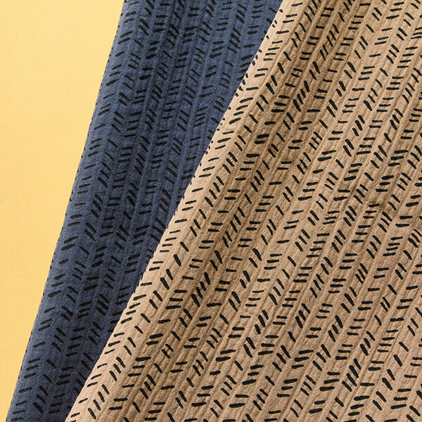 Mousseline/dubbel gehaakte stoffen Zigzag strepen – donkerbeige, image number 5