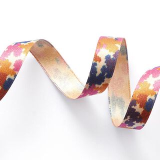 Satijnband camouflage [ 15 mm ] – anemoon/pink, 