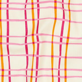 Katoenpopeline golvende ruit| Poppy Fabrics – creme/roze, 