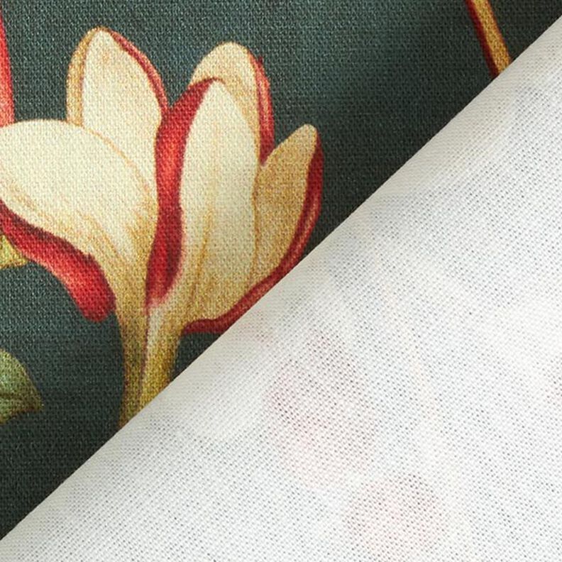 Decostof Canvas Nostalgische bloemen – donkergroen,  image number 4