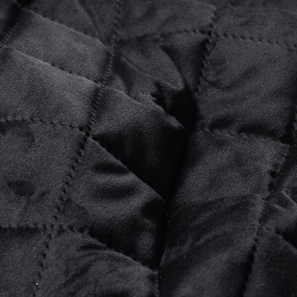 Bekledingsstof Fluweel Doorgestikte stof – zwart,  image number 2