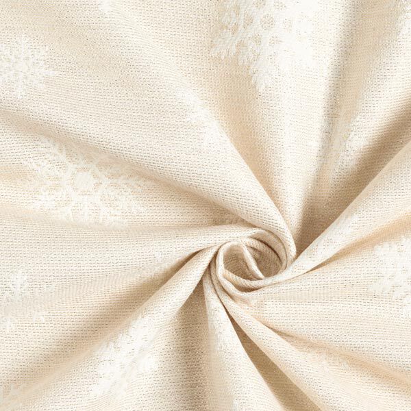 Decostof jacquard Glinsterende sneeuwvlokjes – natuur/goud, image number 5