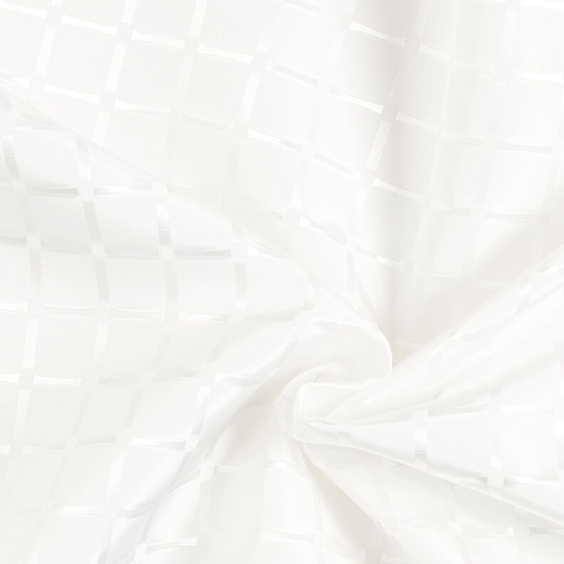 Voering taffeta jacquard geruit met glanzend effect – wit,  image number 3