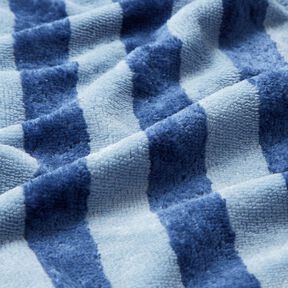 Badstof Bamboe Blokstrepen – lichtblauw/marineblauw, 