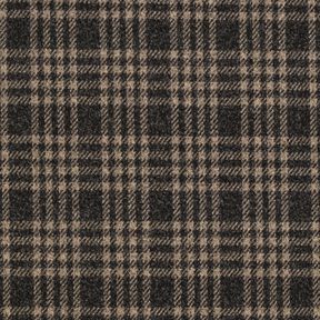 Gebreide stretch mantelstof ruiten – zwart/beige, 