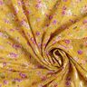 Crêpe chiffon bloemen en gouden stippen – currygeel,  thumbnail number 3