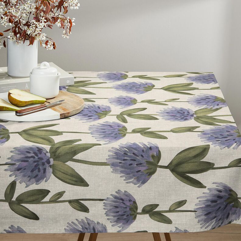 Decostof Half panama bloeiende klaver – blauwgrijs/licht taupe, image number 8