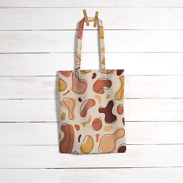 Decostof jacquard retro vormen gerecycled – donkerbruin/natuur, image number 8