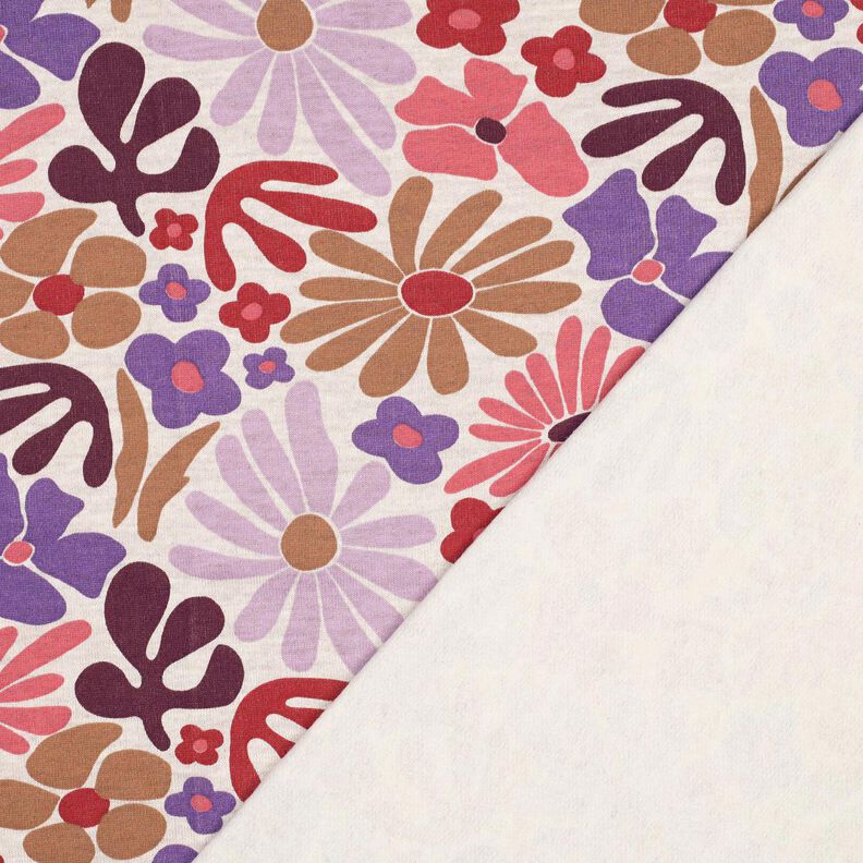 Sweatshirt geruwd Grote bloemen | Poppy Fabrics – natuur/merlot,  image number 4