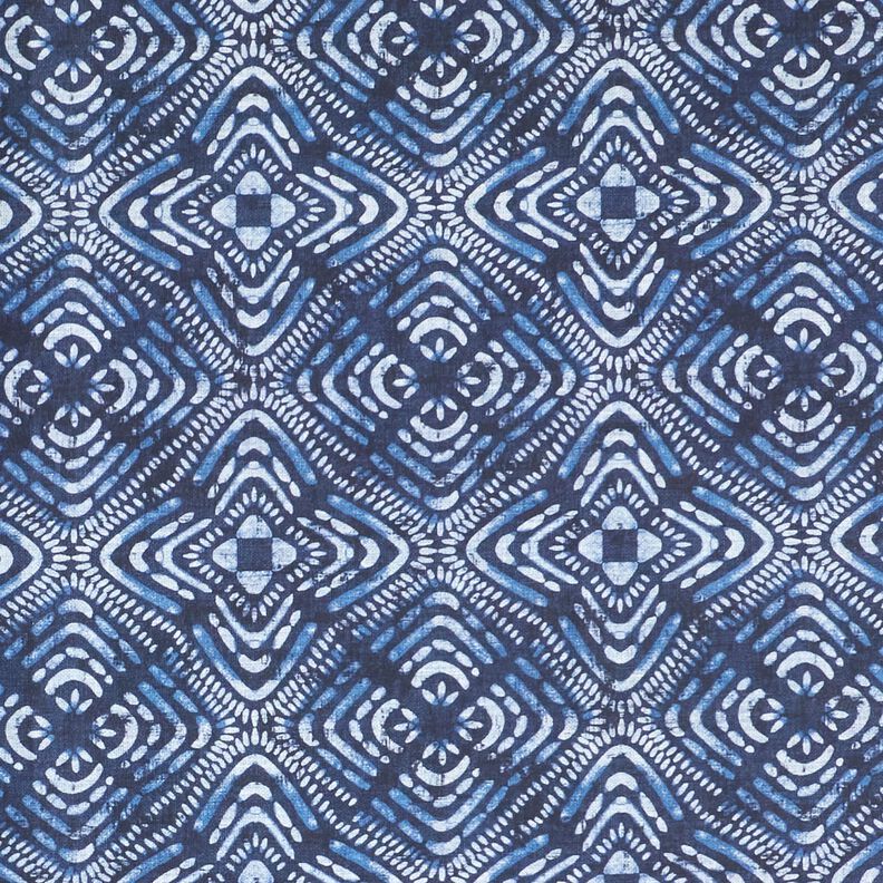 Decostof Canvas Batiktegels – indigo/wit, image number 1