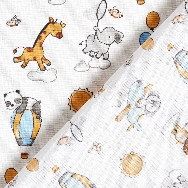 Katoenpopeline Babydieren op wolken – wit, image number 4