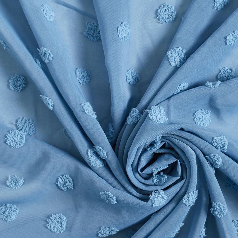 Chiffon grote dobby stippen – stralend blauw,  image number 3