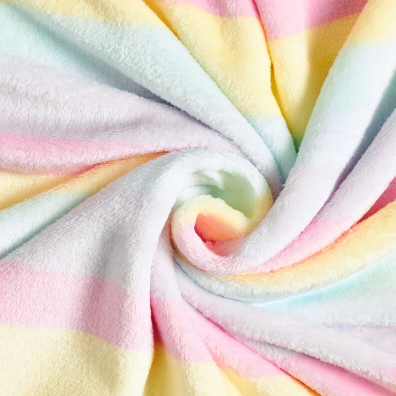 Gezellige fleece Pastel regenboogstrepen – lichtgeel/roze,  image number 3