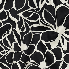 Katoensatijn Magnolia | Nerida Hansen – zwart/ecru, 