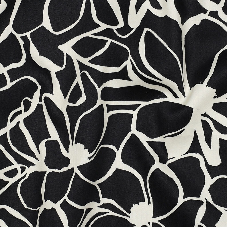 Katoensatijn Magnolia | Nerida Hansen – zwart/ecru,  image number 2