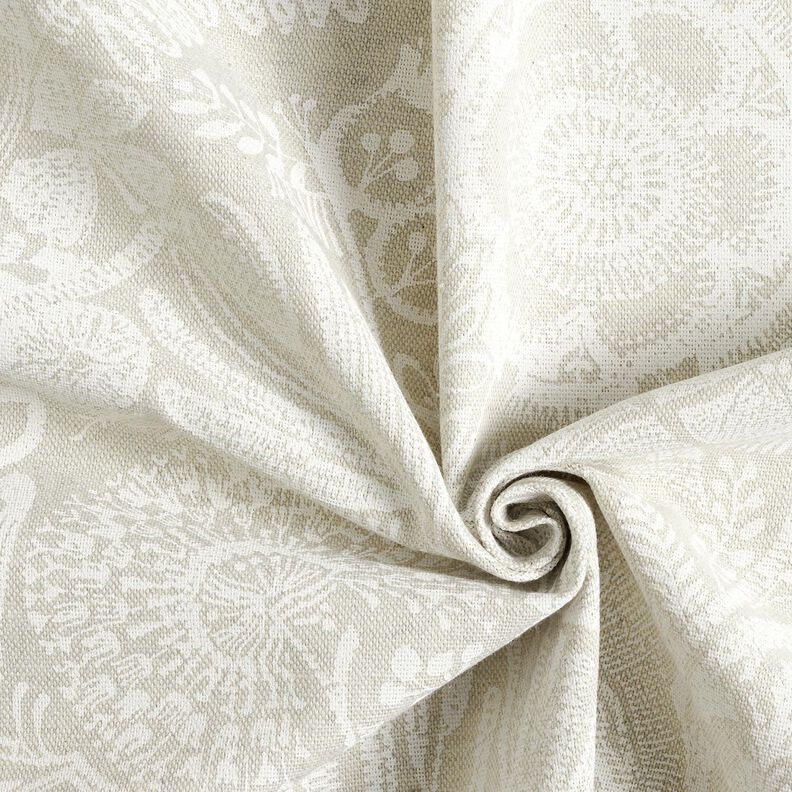 Decostof Half panama Gebloemde paisley – natuur/wit, image number 3